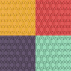 Set of abstract hexagonal seamless pattern.