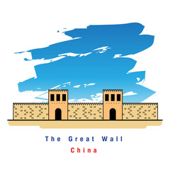 Naklejka premium Illustrator of Great Wall of China. Vector Illustration