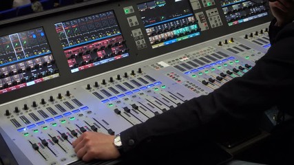 Video engineer's console working at the event