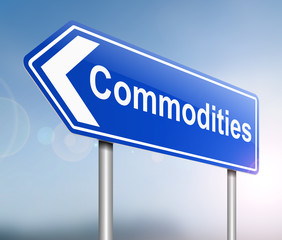 Commodities sign concept.