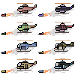 vector pixel art helicopter missile