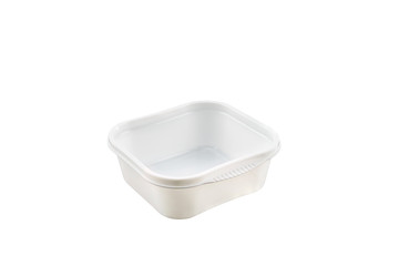 Empty containers for food isolated on white background