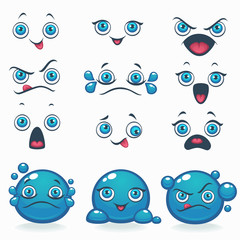 funny cartoon emotion for your own characters. Eyes, Lips, Smile