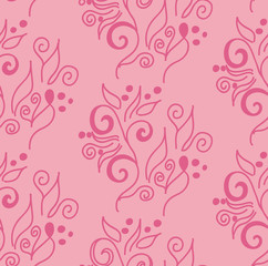 Fototapeta na wymiar pink floral pattern, seamless background