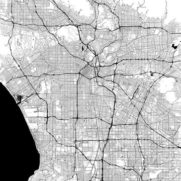Los Angeles Monochrome Vector Map