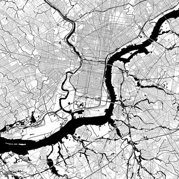 Philadelphia Monochrome Vector Map
