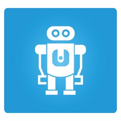 robot on blue background