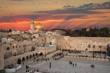 The Western Wall at the Temple Mount in Jerusalem, Israel - obrazy, fototapety, plakaty