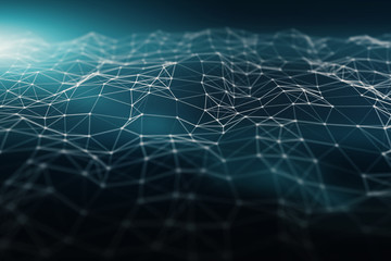 Polygonal space low poly background with triangles