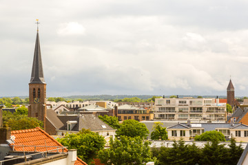 Fototapeta premium Architecture and streets of the old city. Zandvoort aerial wiev