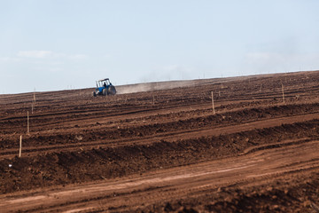 Plowed Soil Farm Field Closeup