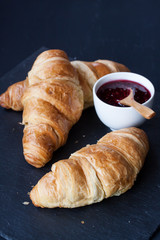 croissant and raspberry jam