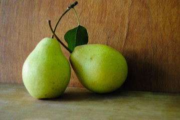 Two ripe pears