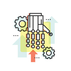 Vector Icon style Illustration of Automation, Data Mining, Machine Learning, Artificial Intelligence Concept