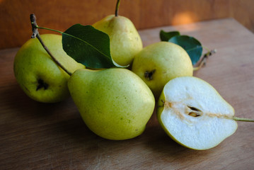 Pears on the table