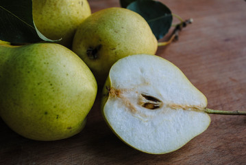 Pears on the table