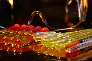 Gold Science Medical R & D, dropper, goggle, syringe, stethoscope, Glass Tube Lab Test tools