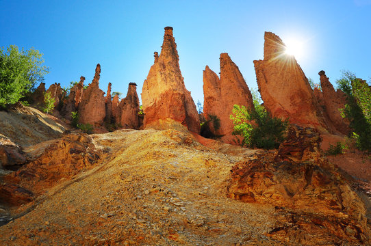 Devil's Town, Serbia, interesting rock formations and arid landscape
