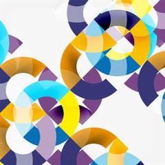 Colorful rings on grey background, modern geometric pattern design