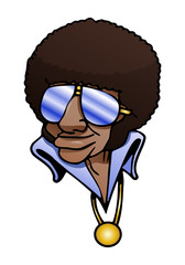 the afro dancer guy on isolated white