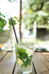 Mojito on a wooden table