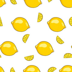 Vector naadloos patroon met citroenen.
