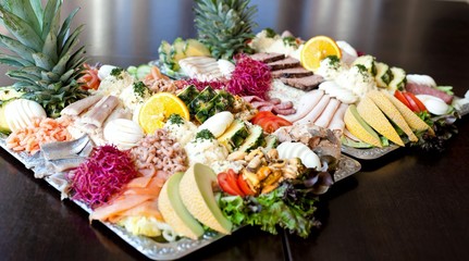 Traditional dishes for a festive dinner, festive Table setting and decorating