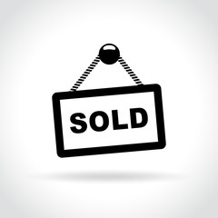 sold icon on white background