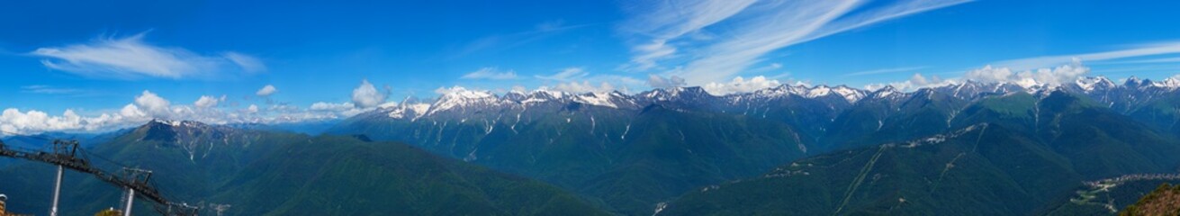 Fototapeta na wymiar ,Beautiful mountain landscape, Caucasus, Russia. View of the Big Caucasian ridge, panorama