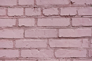 texture pink brick wall. Close. Old wall of a factory