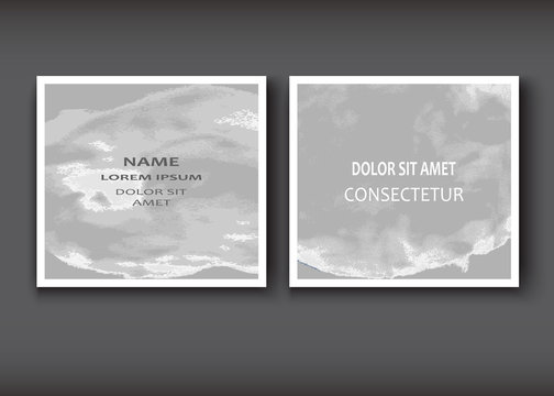 White grey gradient Watercolor explosion shape artistic covers design set. Decorative texture paint fluid colors backgrounds. Trendy template vector illustration