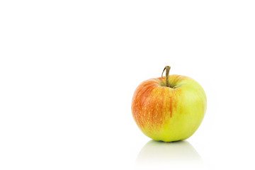 Fresh Tasty Apple Isolated On White Background With Reflection