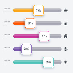 Vector illustration infographic five options