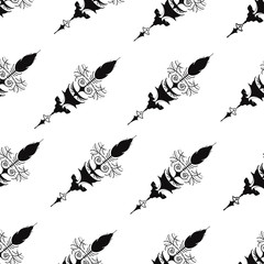 Seamless hand drawn background pattern with arrows. Vector