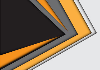 Abstract yellow arrow on gray with blank space for text place design modern futuristic creative background vector illustration.