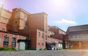 Industrial buildings of red brick old factory