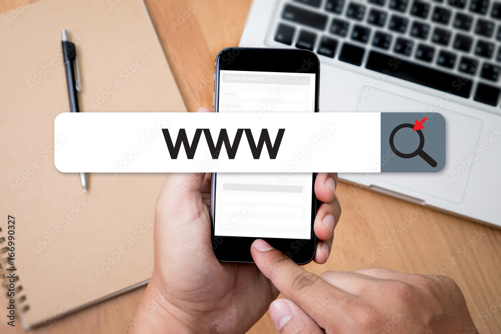 Poster www website online internet web page computer browser connection network concept to use www