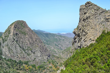 Roque de Agando,  island of La Gomera in the Canary , Spain