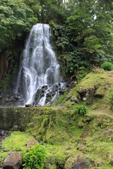 Waterfall in Ribeira dos Caldeiroes. Azores. San Miguel