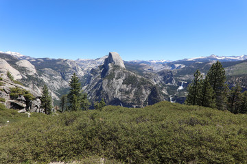 Fototapeta premium Yosemite National Park with Half Dome and Waterfalls. California. USA