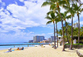 Obraz premium ハワイ ワイキキビーチ
