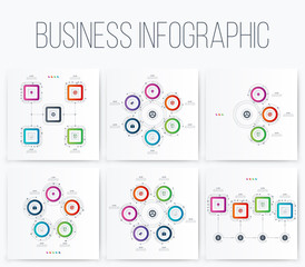 Set with infographics