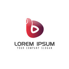 Entertainment Video play with thumbs logo design concept template