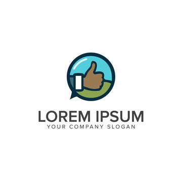 Hand tumb Logo design concept template