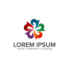 abstract flower multicolor logo design concept template