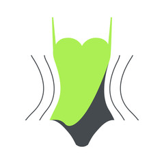 Vector. Concept slimming symbol weight loss. Silhouette of sport girl with slender figure