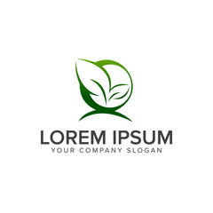 Fototapeta premium leaf nature logo design concept template