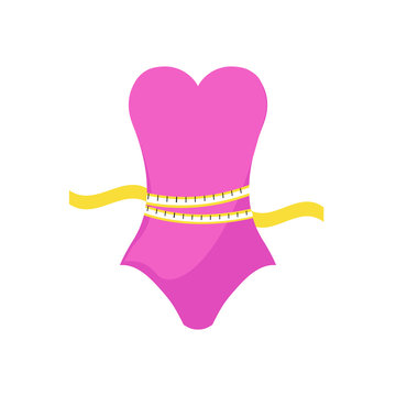 Vector. Concept slimming symbol weight loss. Silhouette of sport girl with slender figure