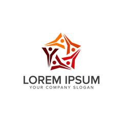 Star Business and Consulting people with star logo design concept template. design concept template