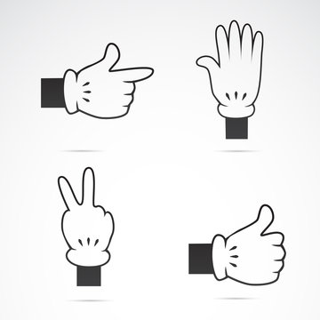 Hand gesture vector icon set.